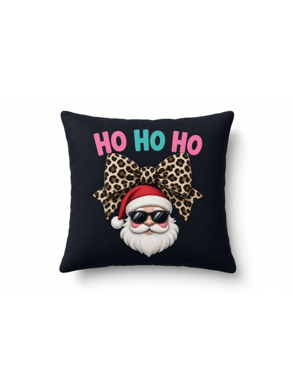 Ho Ho Ho Leopard Bow Santa DTF Transfer 4 Pack 10 Inch Christmas Ready To Press